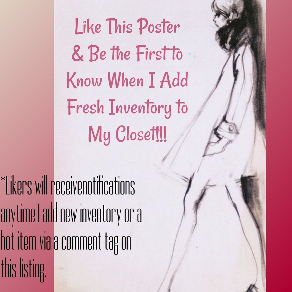 Like This Poster for new arrival tag notifications